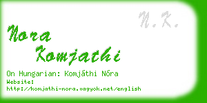 nora komjathi business card